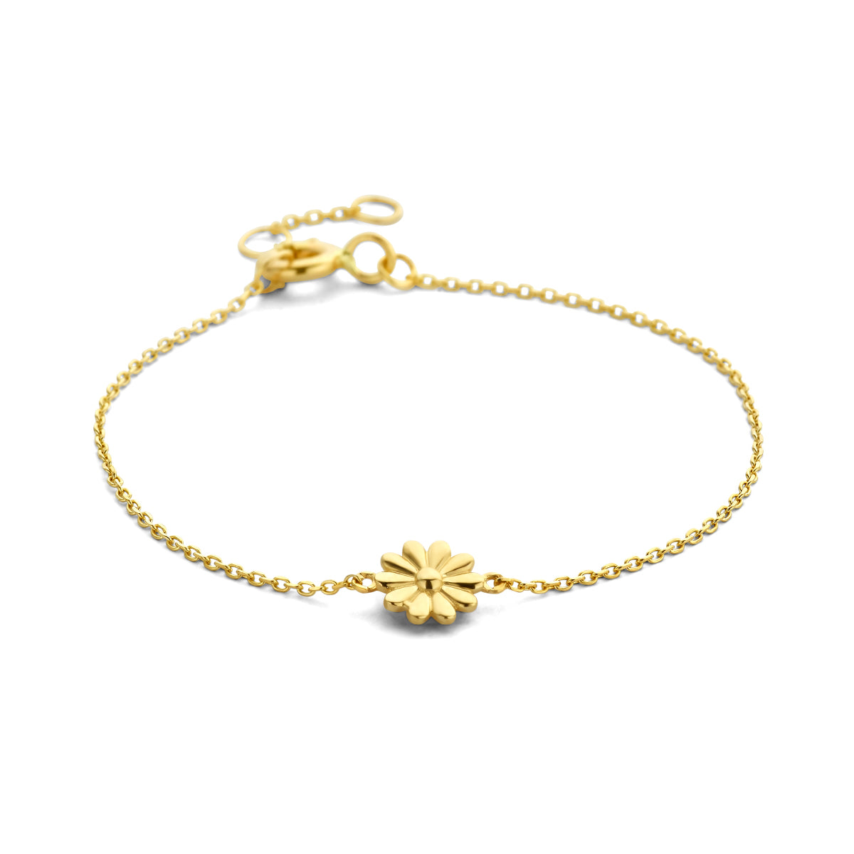 Armband bloem in goud – 11/12/13 cm