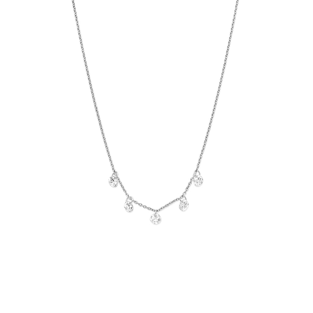 Ketting zilver met zirkonia – 41-43-45 cm