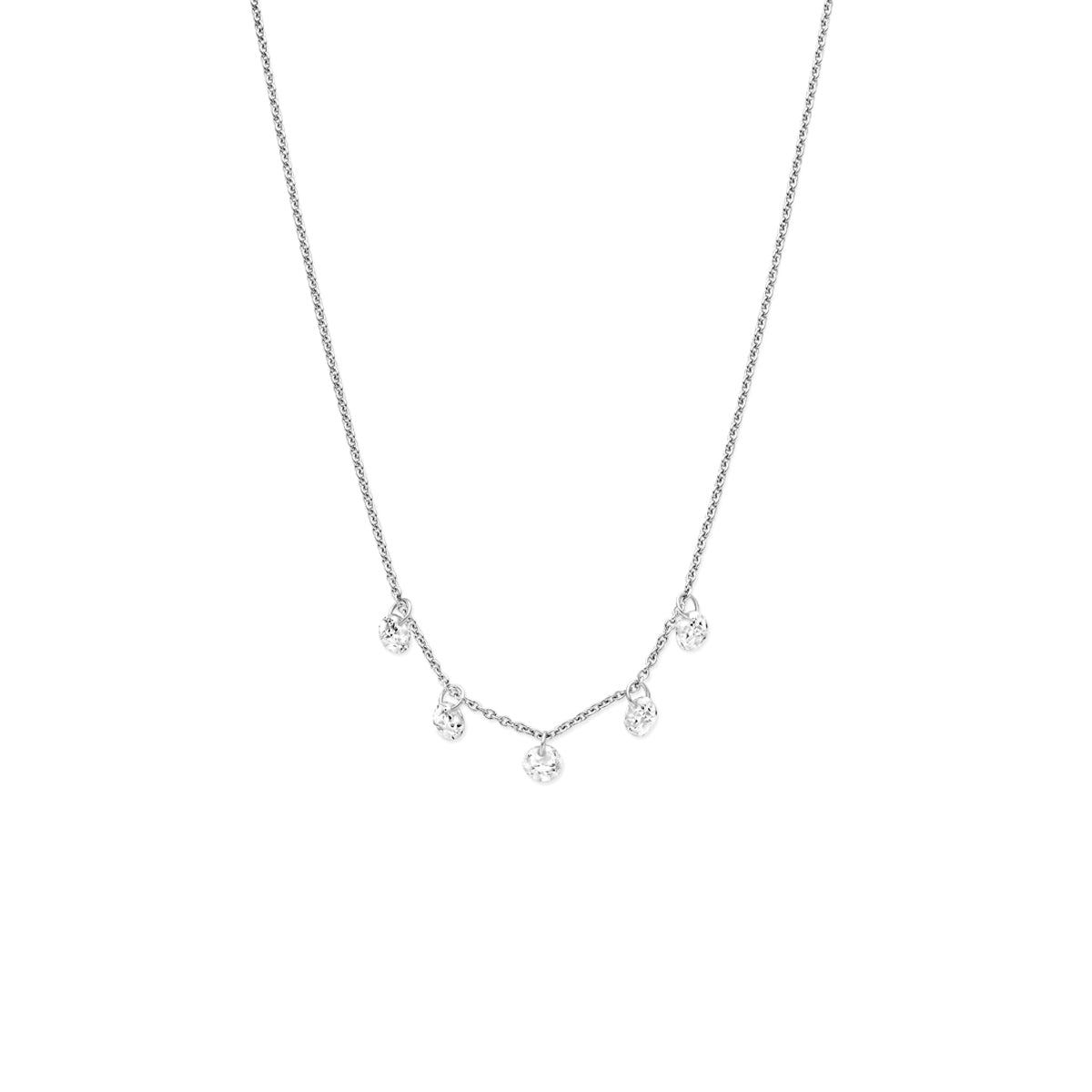 Ketting zilver met zirkonia – 41-43-45 cm
