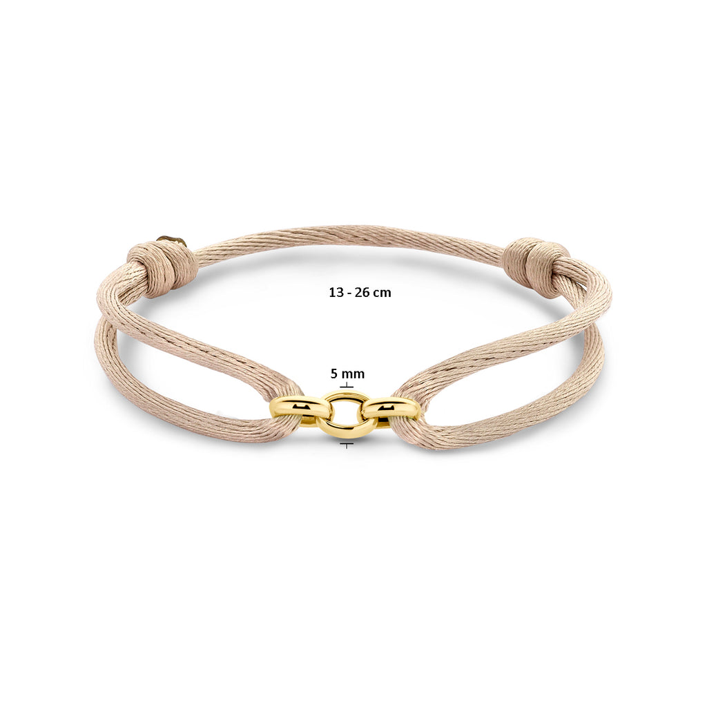 Armband satijn met gouden detail – 13/26 cm
