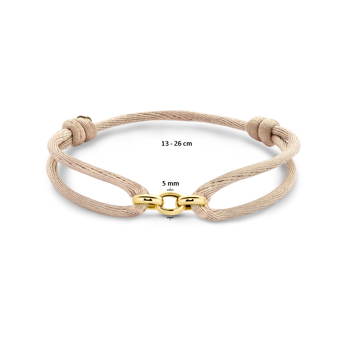Armband satijn met gouden detail – 13/26 cm