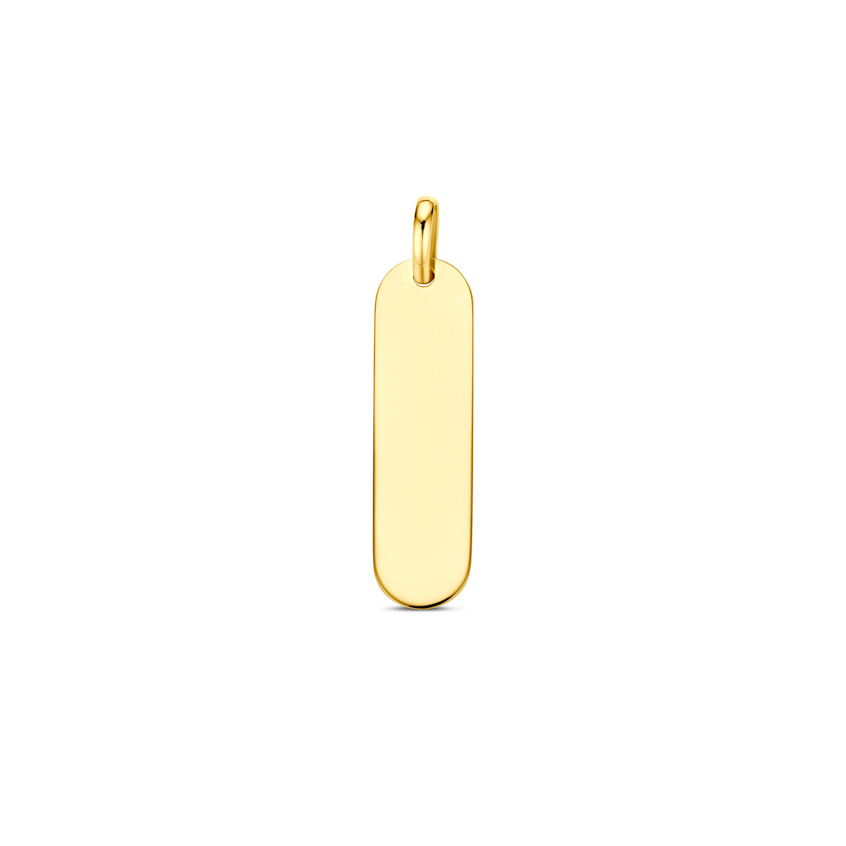 Graveerhanger langwerpig in goud – 29 mm