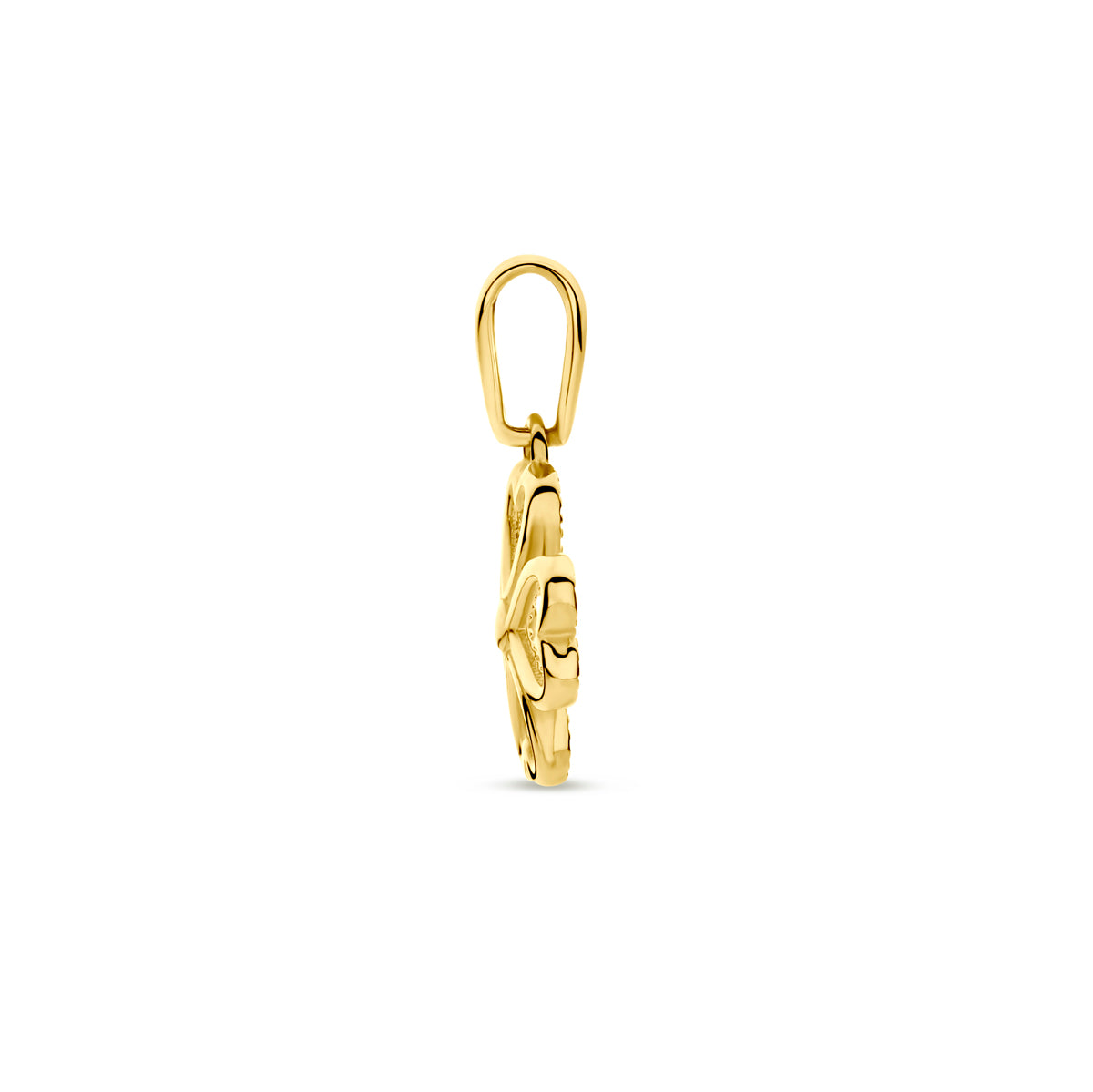 Hanger klavertje in goud – 16 mm