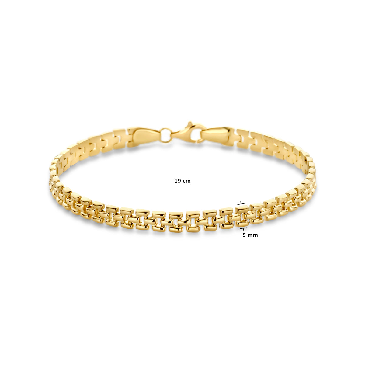 Armband panter 5 mm in goud – 19 cm