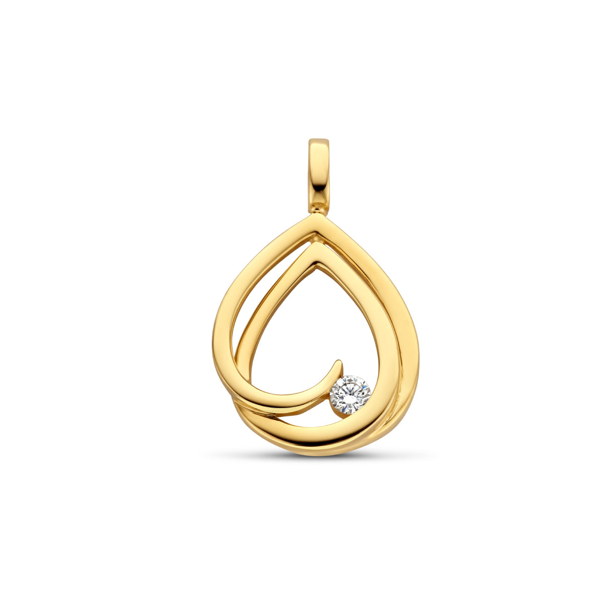 Hanger 0.06 ct diamant H SI in goud – 21,5 mm