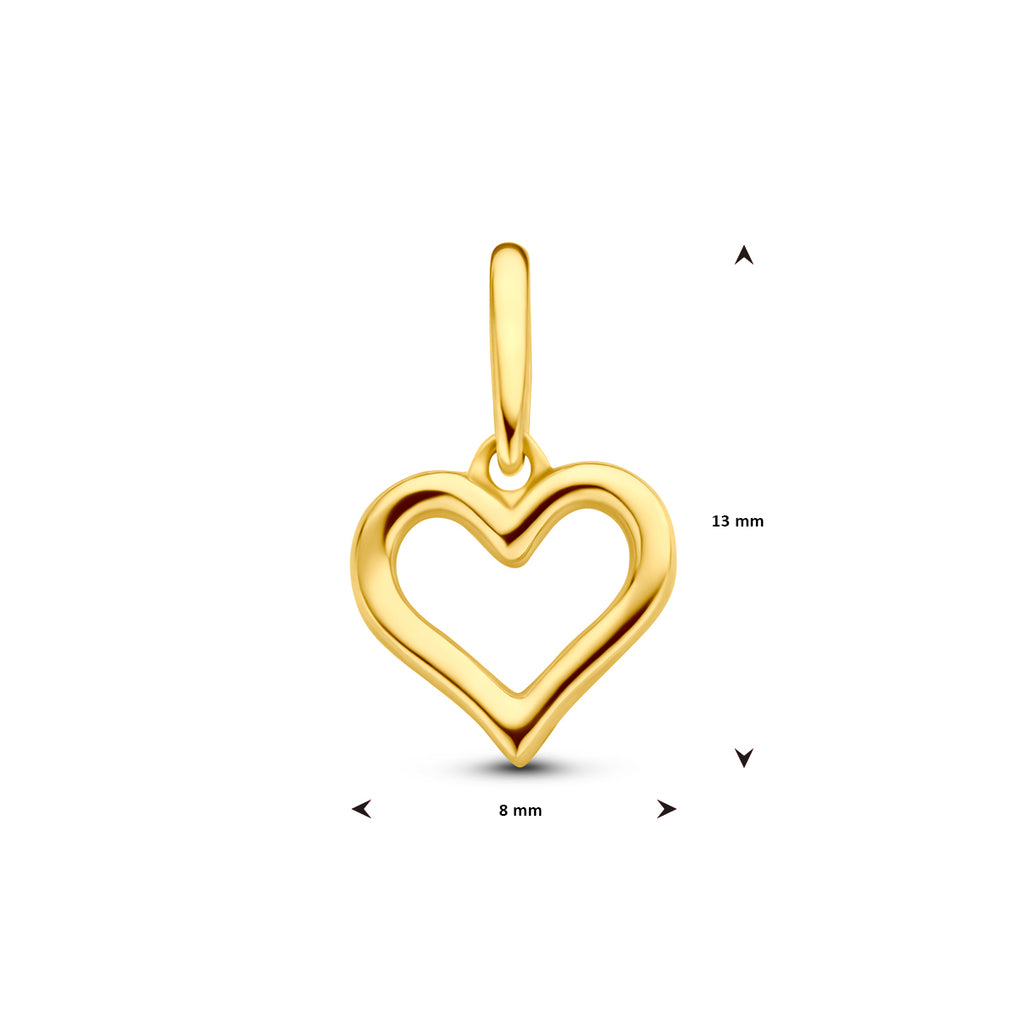 Hanger hart in goud – 13,5 mm
