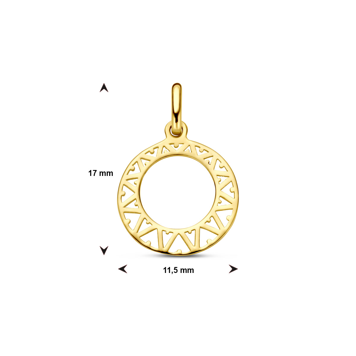 Hanger cirkel in goud – 17 mm
