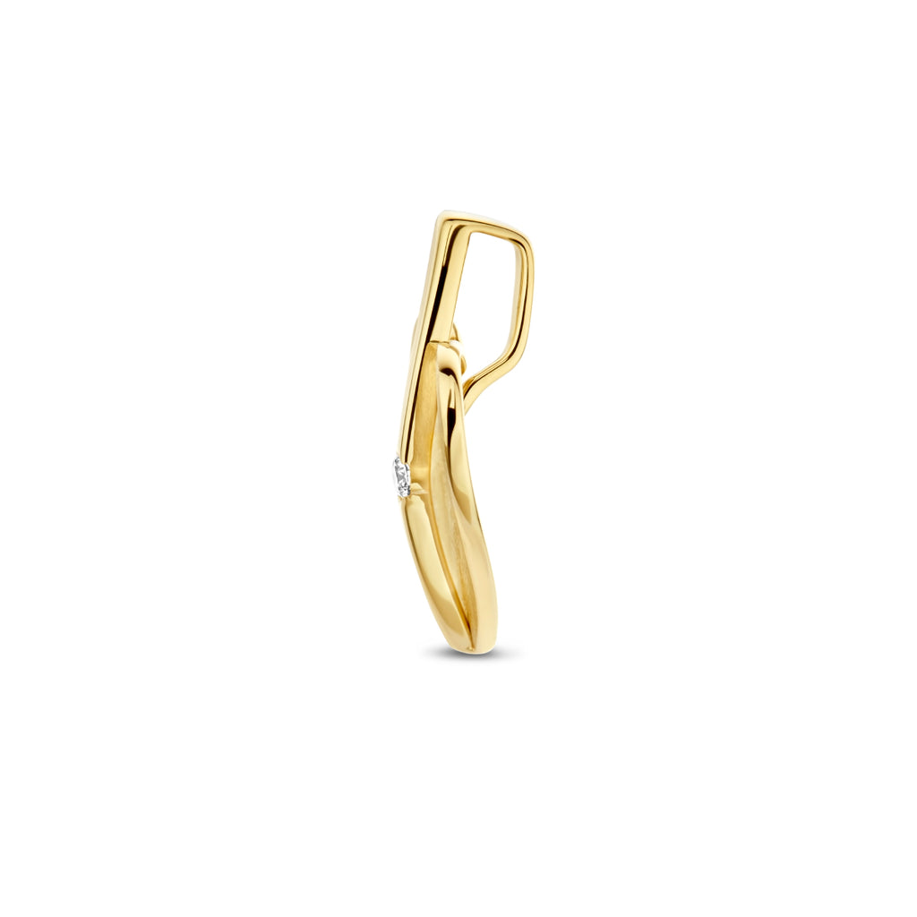 Hanger hart gescratcht met 0.04 ct diamant H SI in goud – 19,5 mm