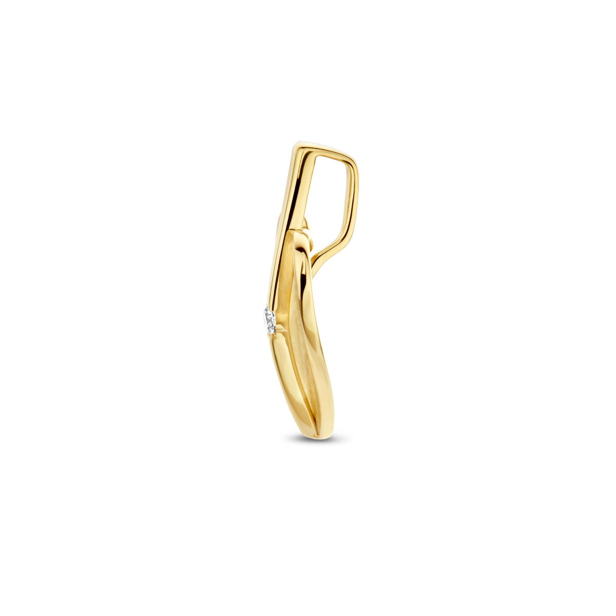 Hanger hart gescratcht met 0.04 ct diamant H SI in goud – 19,5 mm