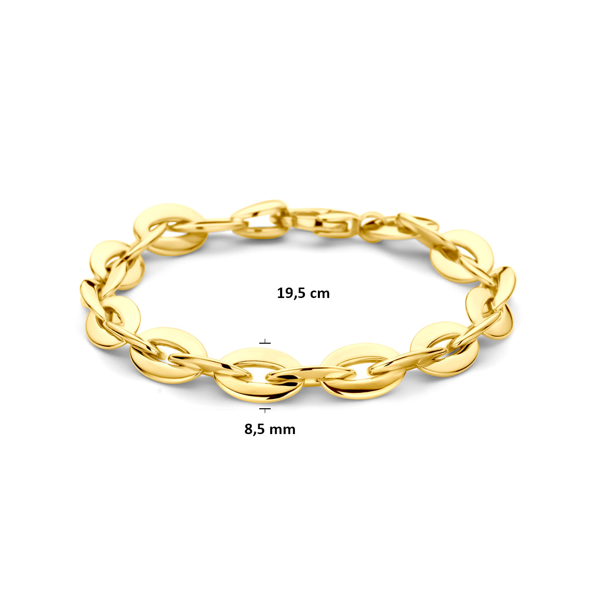 Armband anker 8,5 mm in goud – 19,5 cm