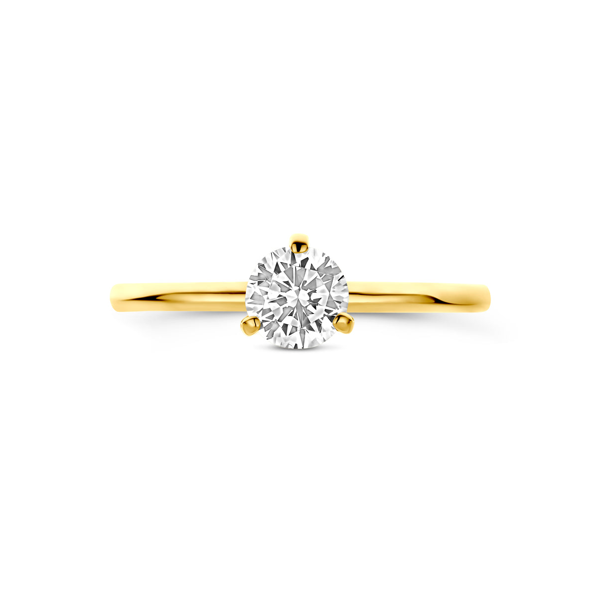 Ring met solitair zirkonia in goud