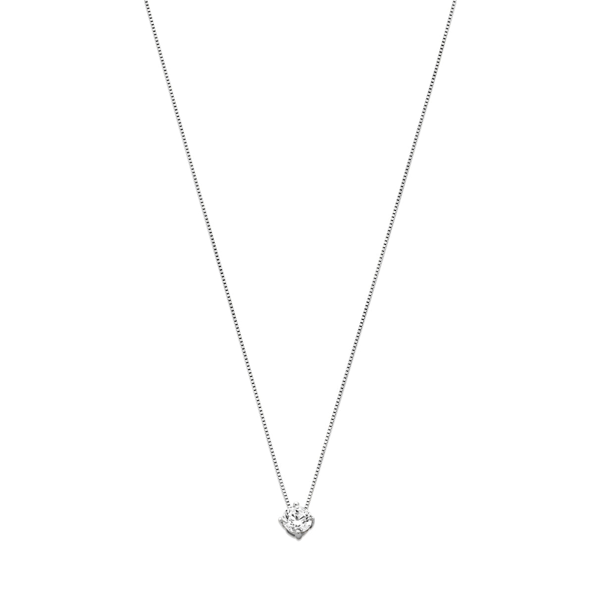 Ketting met zirkonia in witgoud