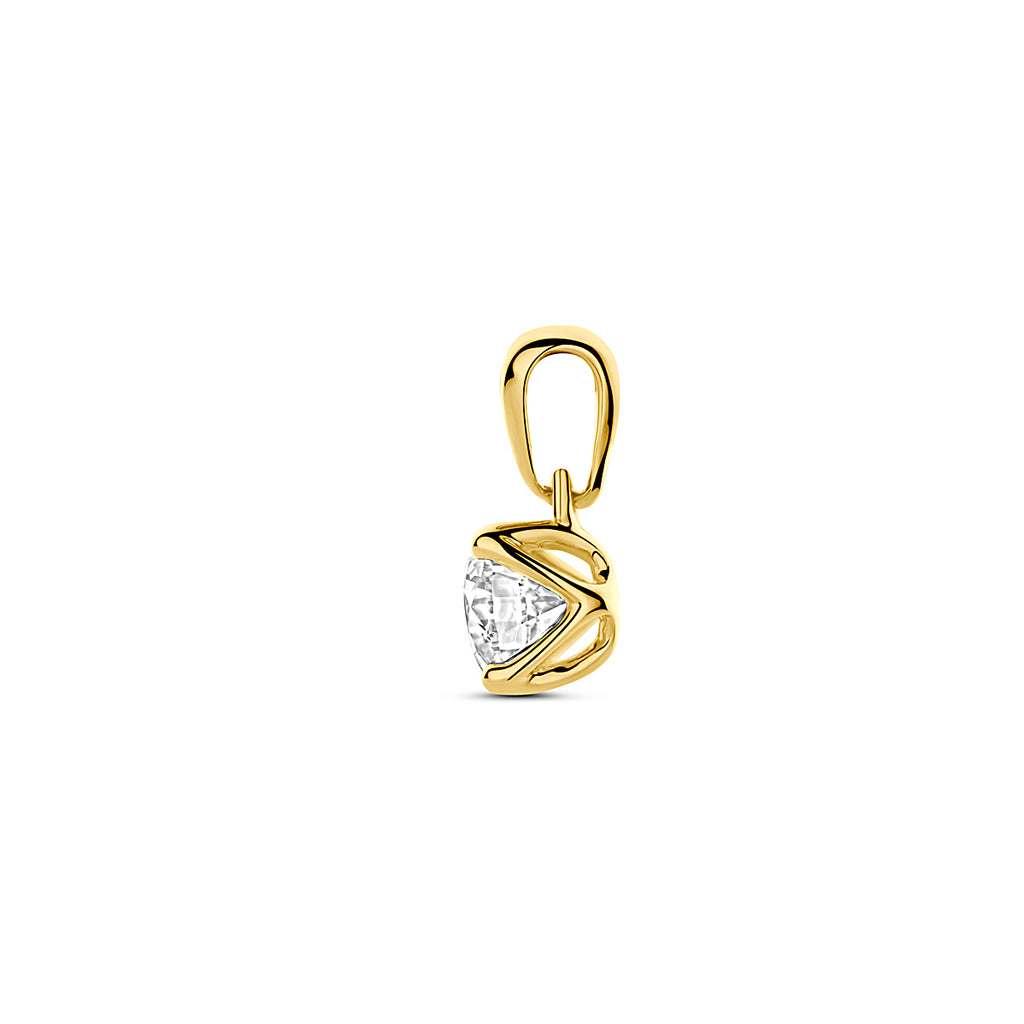 Hanger 0.50 ct lab grown diamant H SI in goud – 10 mm