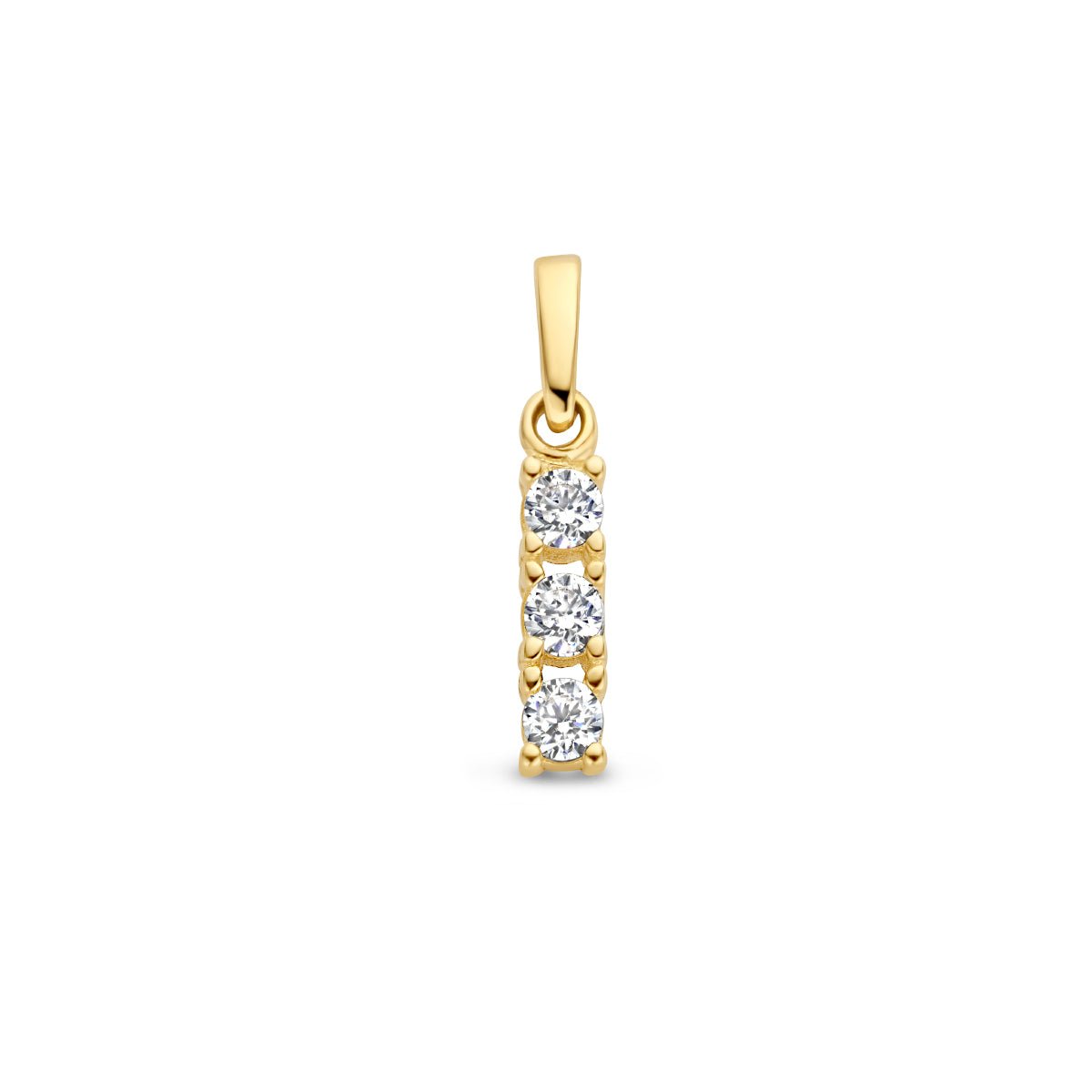 Hanger met zirkonia rij in goud – 15 mm