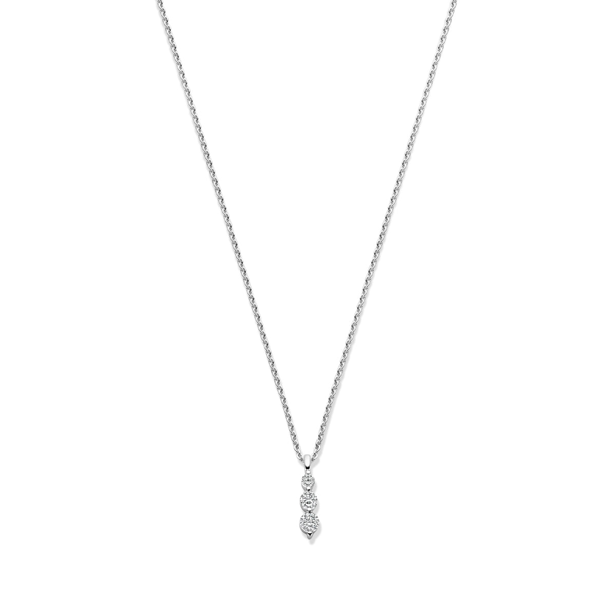 Ketting zilver met zirkonia – 42-45 cm
