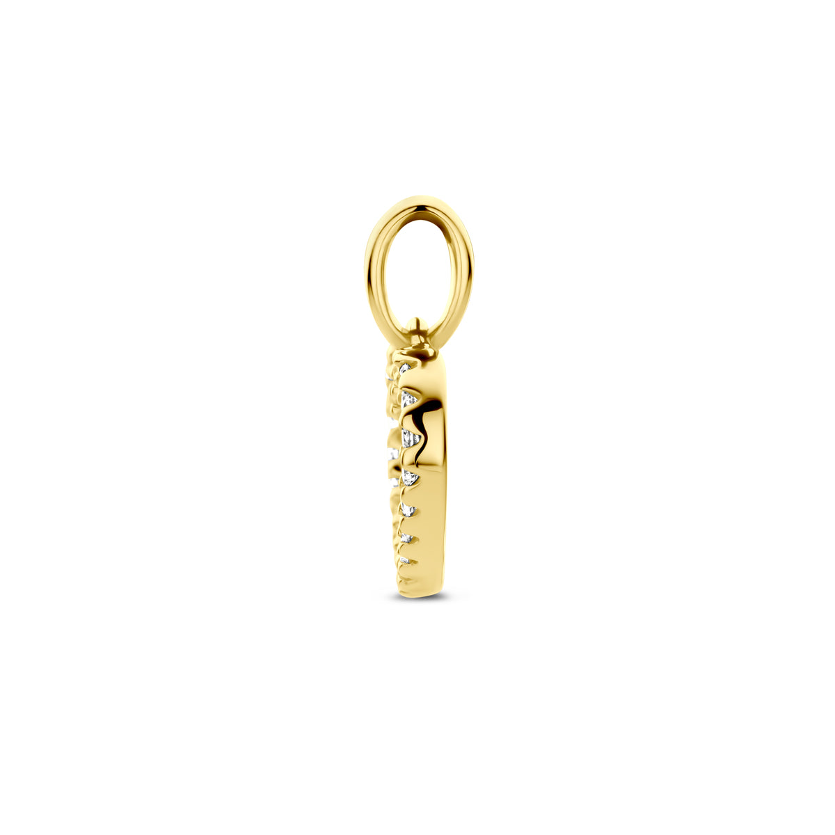 Hanger hart met diamant H SI in goud – 13,5 mm