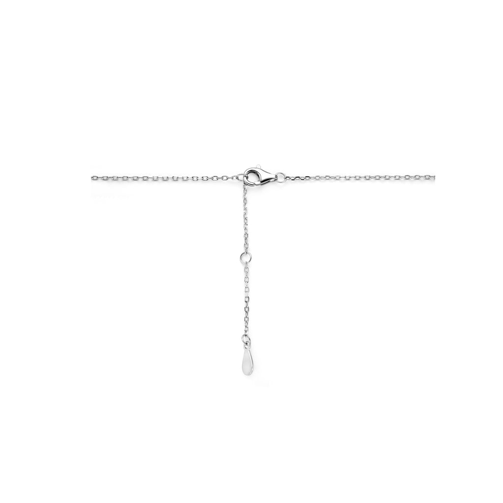 Ketting zilver met zirkonia infinity en hartje – 41-43-45 cm