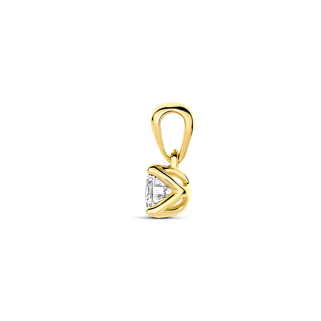 Hanger 0.25 ct lab grown diamant H SI in goud – 9,5 mm