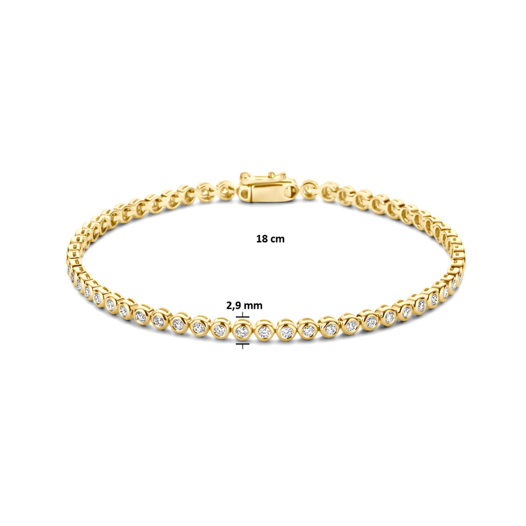 Tennisarmband 1.00 ct diamant G SI in goud – 2,9 mm / 18 cm