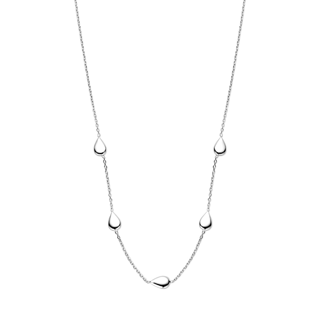 Ketting zilver met druppelvormige details – 40 + 4 cm