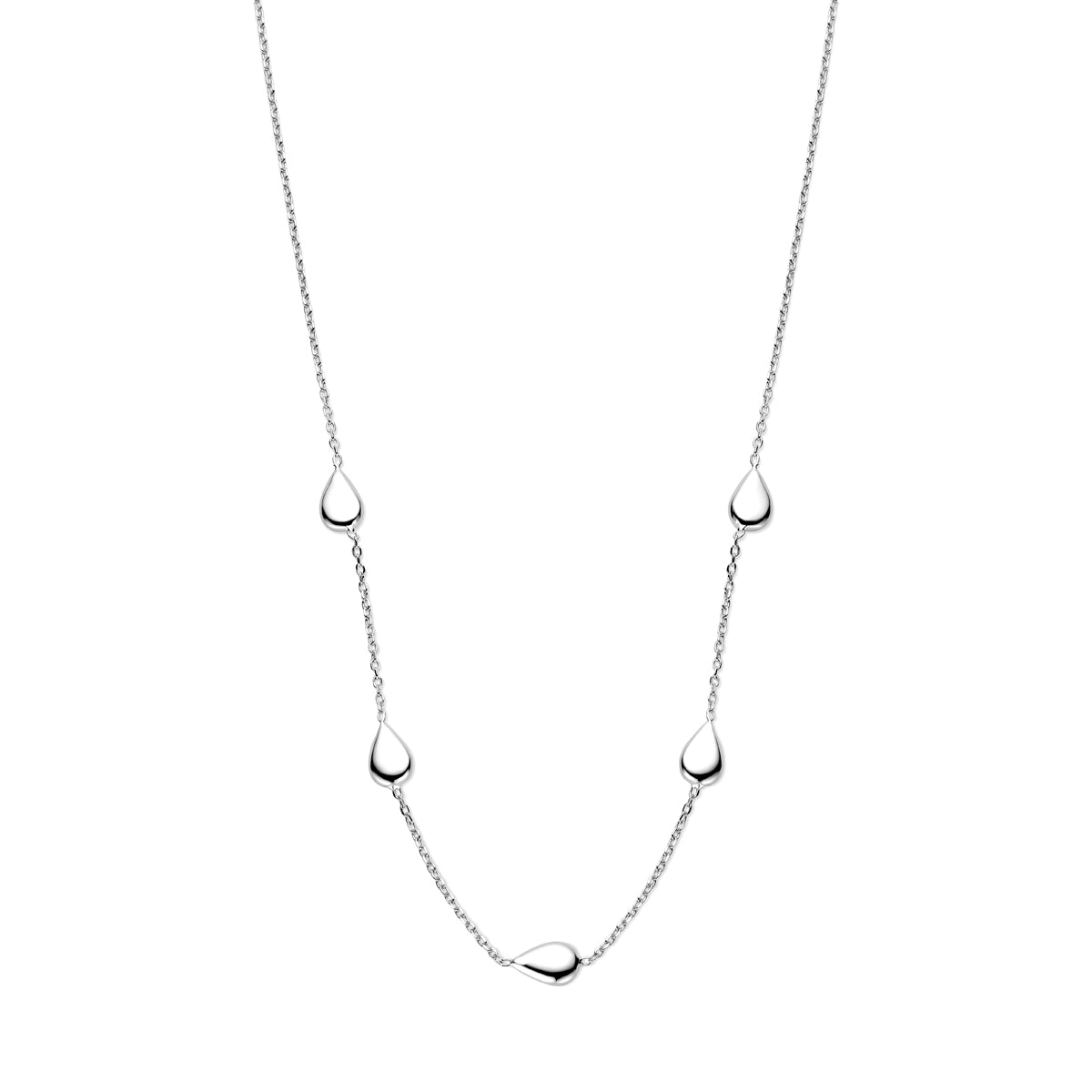 Ketting zilver met druppelvormige details – 40 + 4 cm