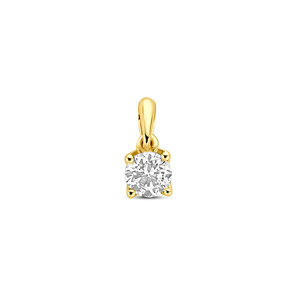 Hanger 0.25 ct lab grown diamant H SI in goud – 9,5 mm