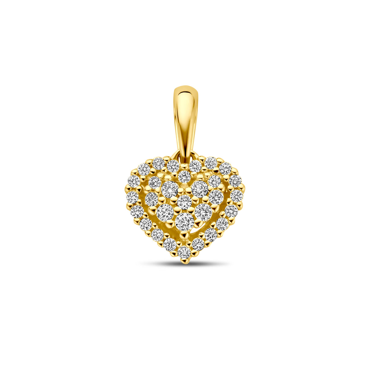 Hanger hartje met 0.15 ct diamant H SI in goud