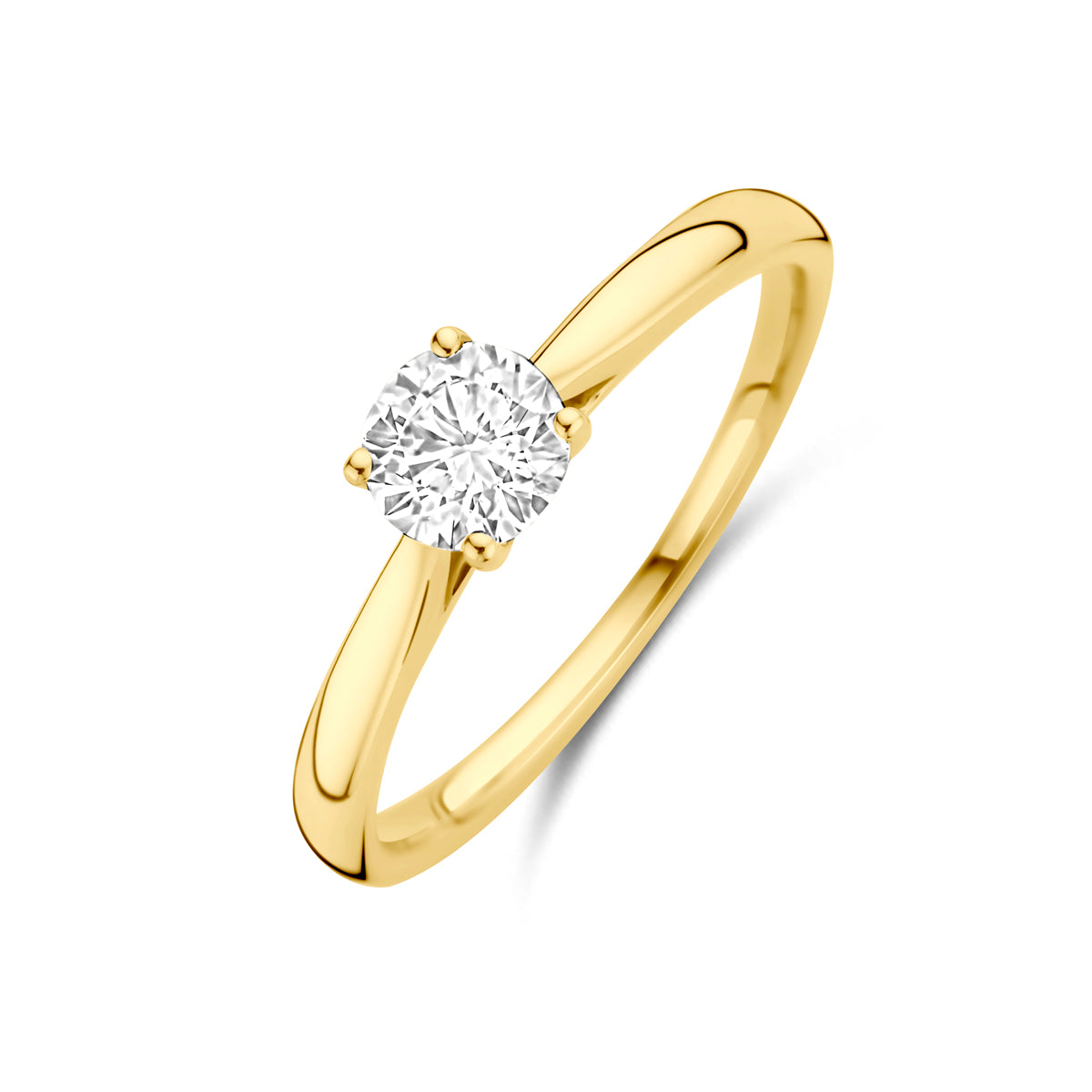 Ring Solitair 0.50 ct lab grown diamant H SI in goud