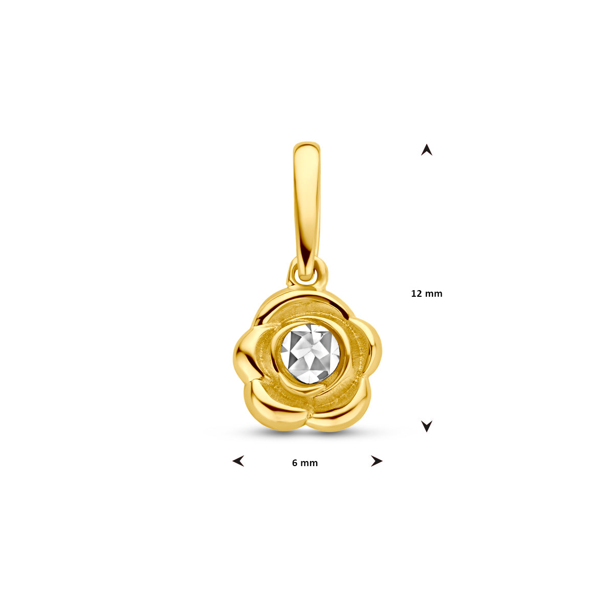 Hanger bloem in goud – 12 mm