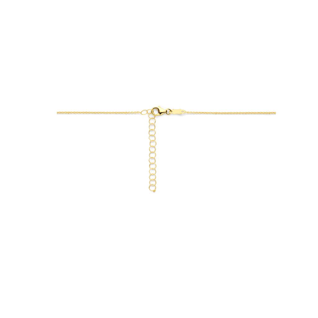 Ketting hartje met 0.02 ct diamant H SI in goud – 40 + 4 cm