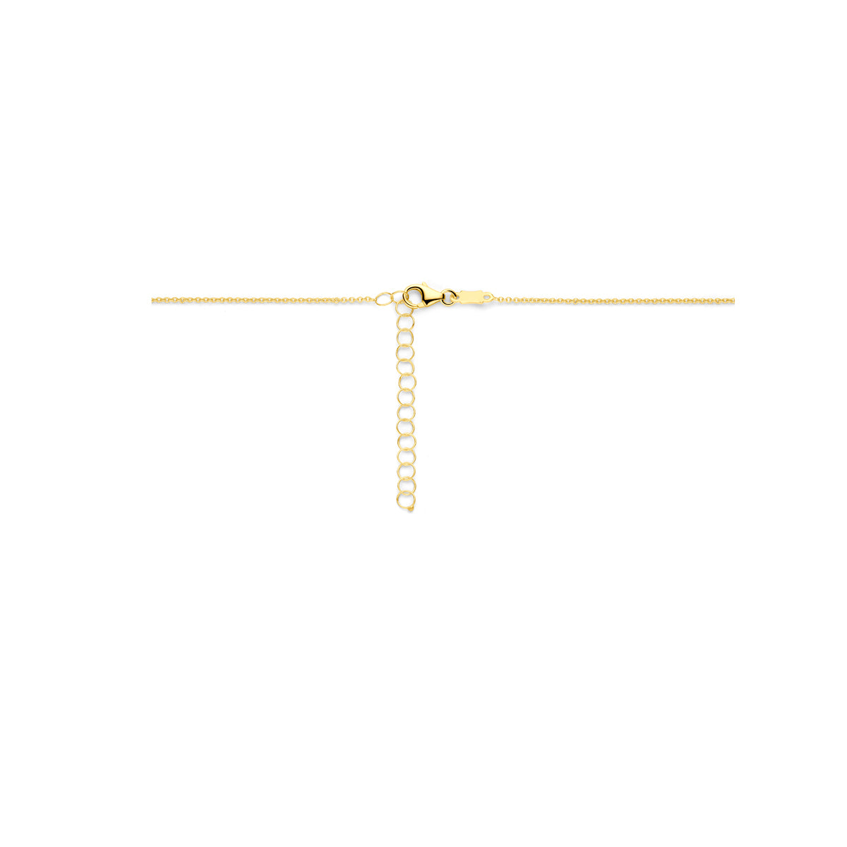 Ketting hartje met 0.02 ct diamant H SI in goud – 40 + 4 cm