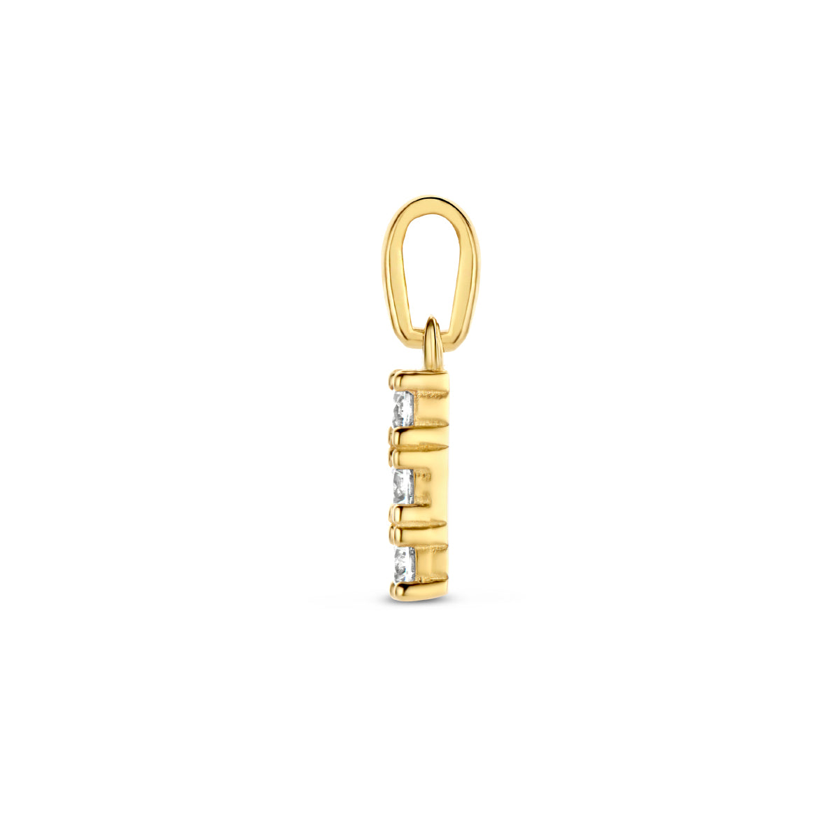 Hanger met zirkonia rij in goud – 15 mm