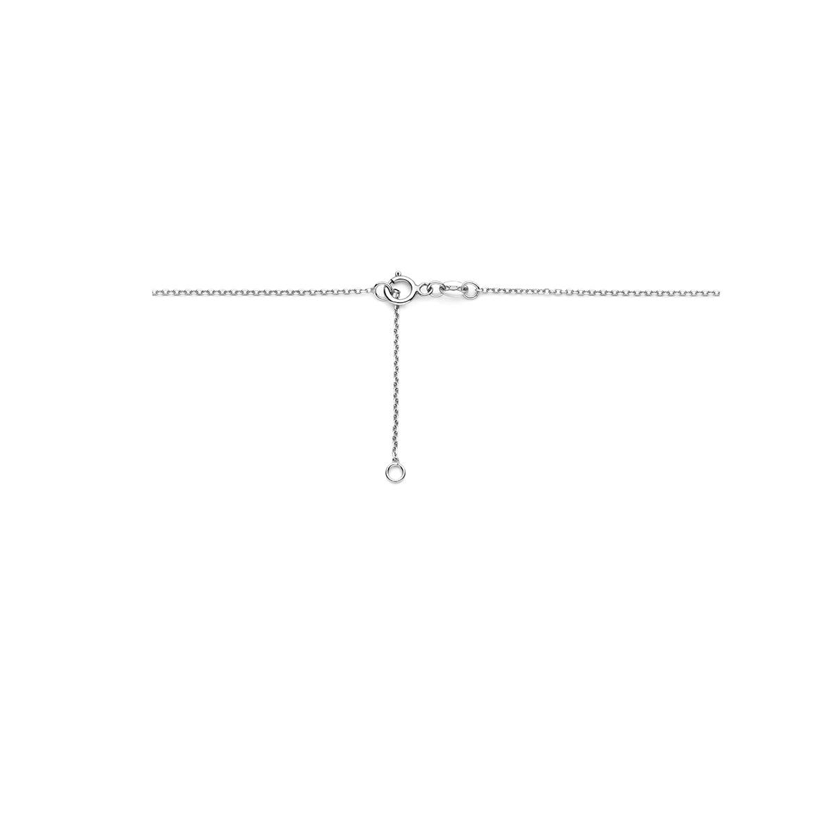 Ketting cirkel met 0.08 ct diamant H SI in witgoud