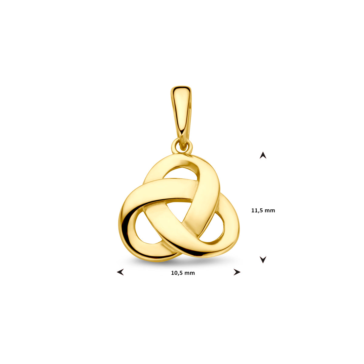 Hanger knoop in goud – 16 mm
