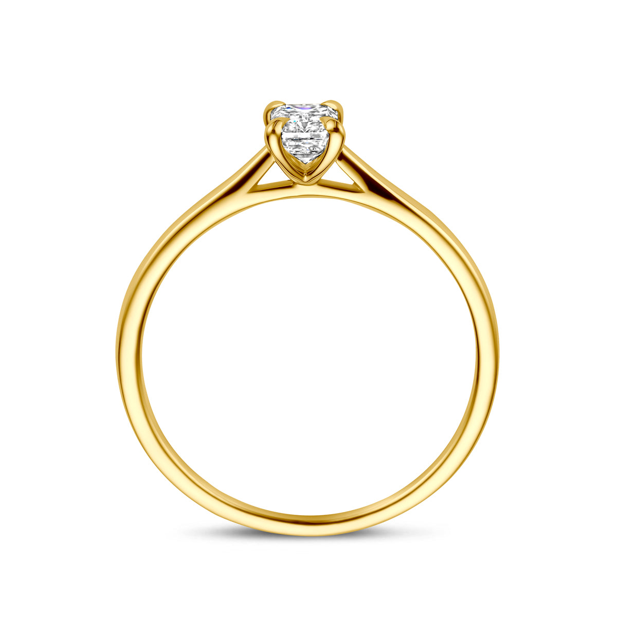 Ring 0.50 ct lab grown diamant H SI in goud