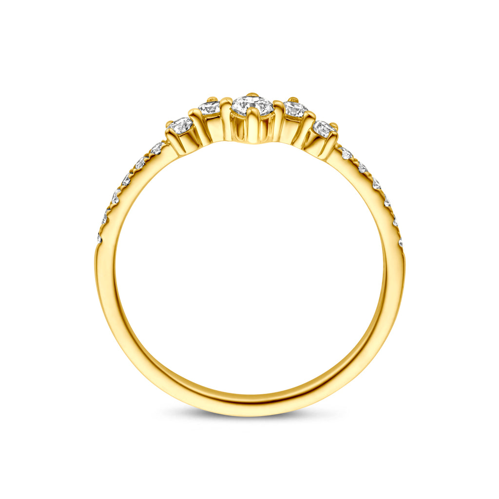 Ring 0.33 ct lab grown diamant H SI in goud
