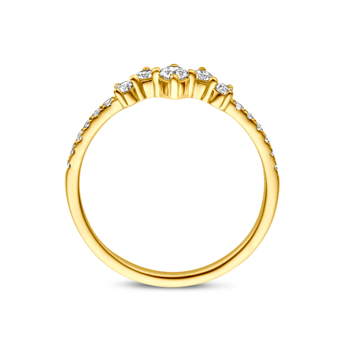 Ring 0.33 ct lab grown diamant H SI in goud