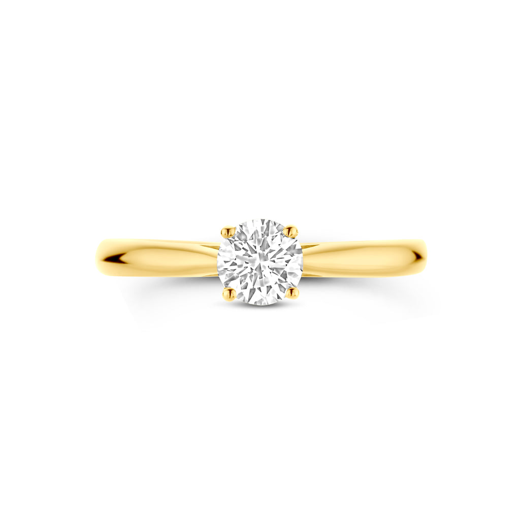 Ring Solitair 0.50 ct lab grown diamant H SI in goud