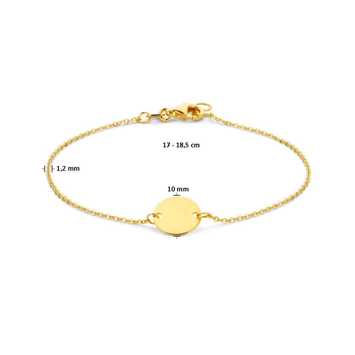 Armband cirkel in goud – 17/18,5 cm