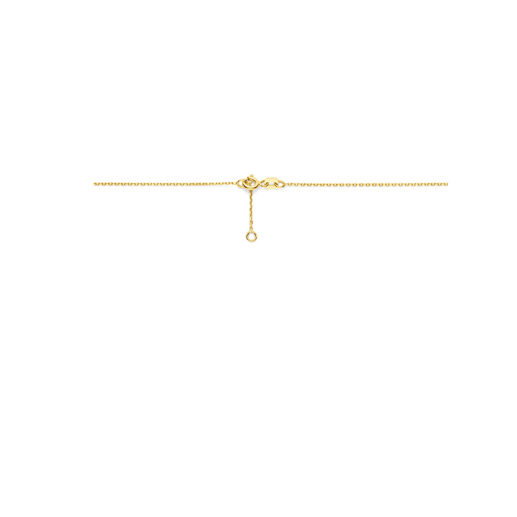 Ketting bloem met zirkonia in goud – 43/45 cm