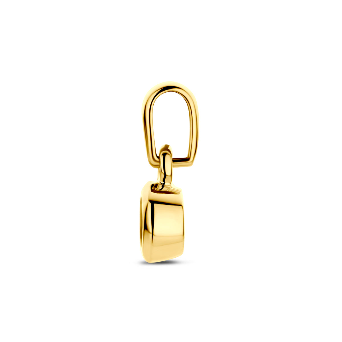 Hanger rond met zirkonia in goud – 11 mm