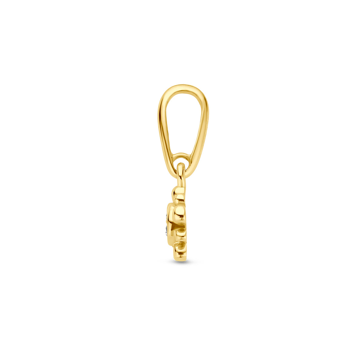 Hanger bloem met zirkonia in goud – 11 mm