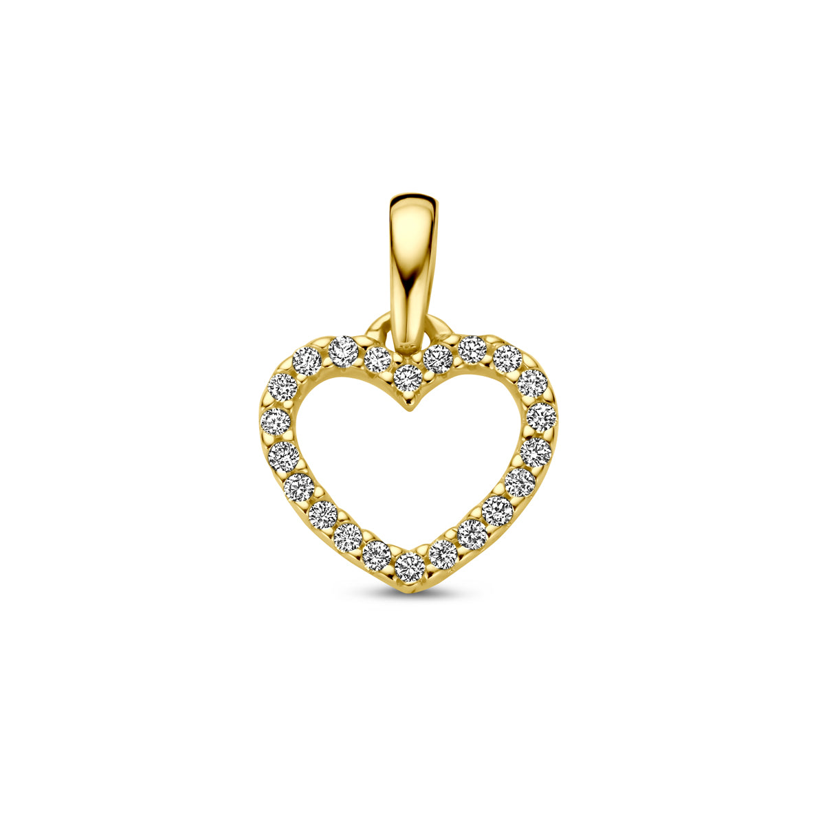 Hanger hart met diamant H SI in goud – 13,5 mm