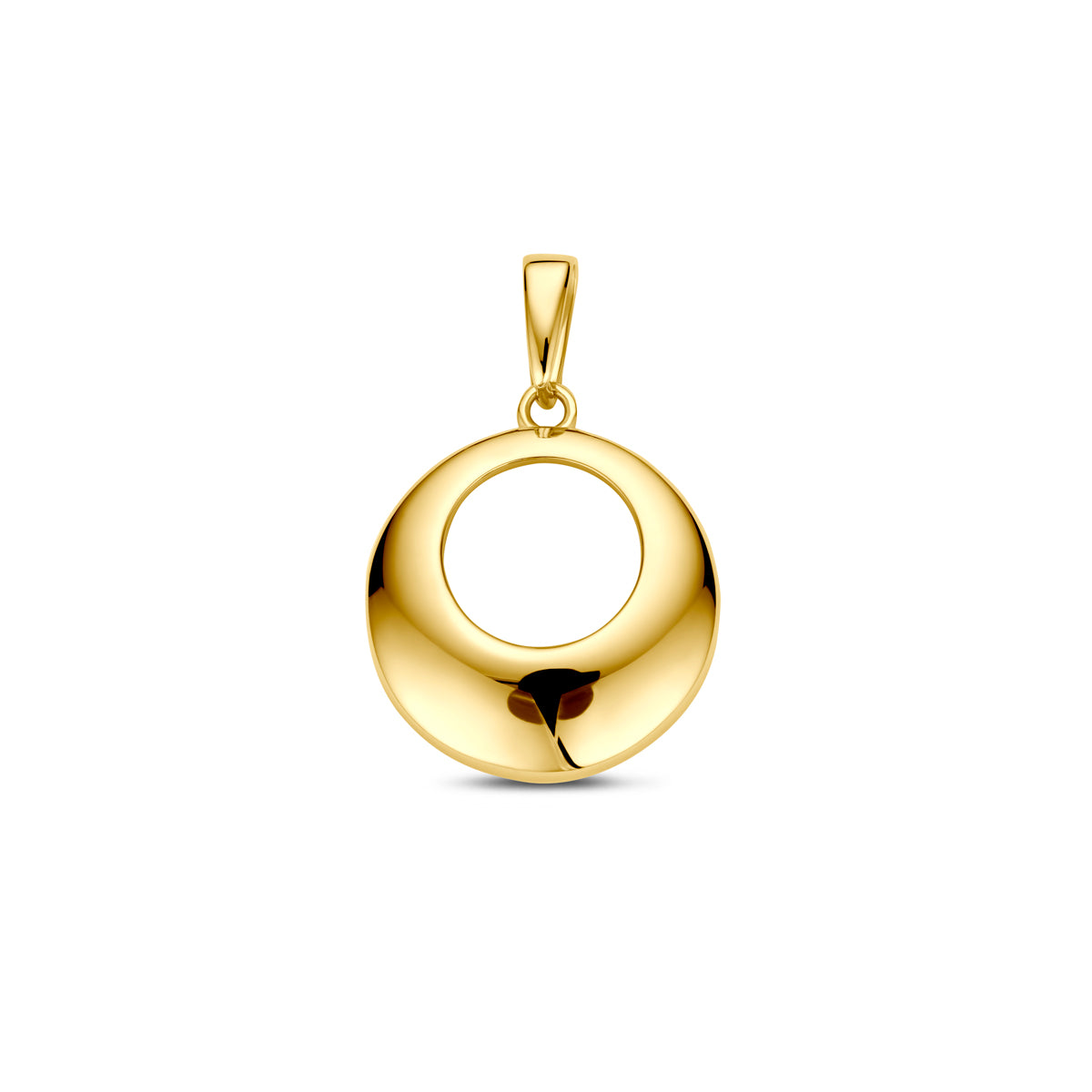 Hanger rond hoogglans in goud – 21 mm