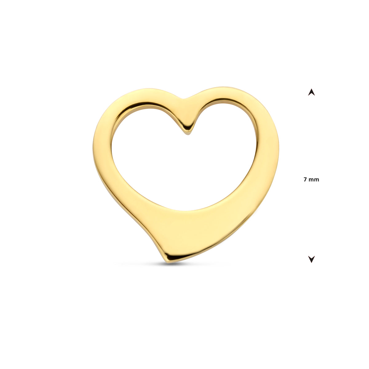 Hanger hartje in goud – 7 mm