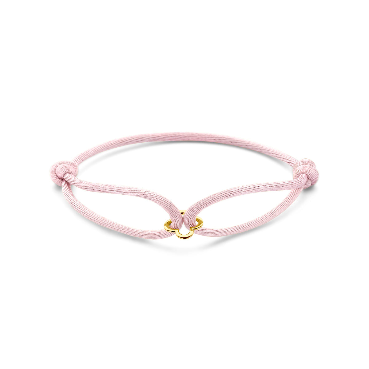 Armband satijn met bloem in goud – 13/26 cm