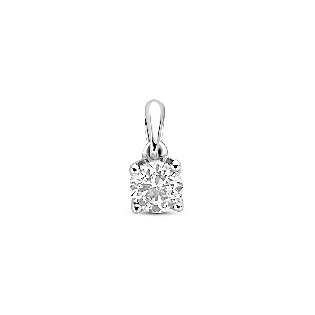 Hanger 0.25 ct lab grown diamant H SI in witgoud – 9,5 mm
