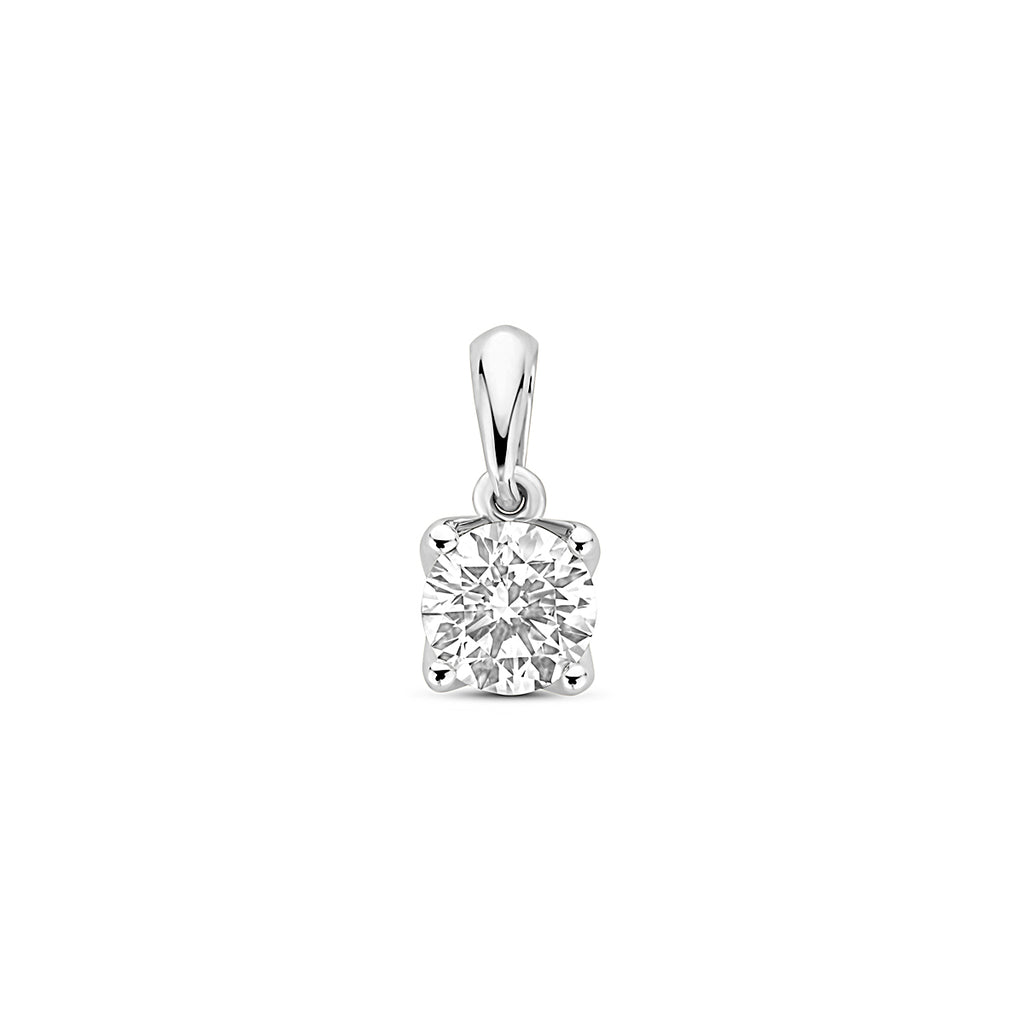 Hanger 0.50 ct lab grown diamant H SI in witgoud – 10 mm