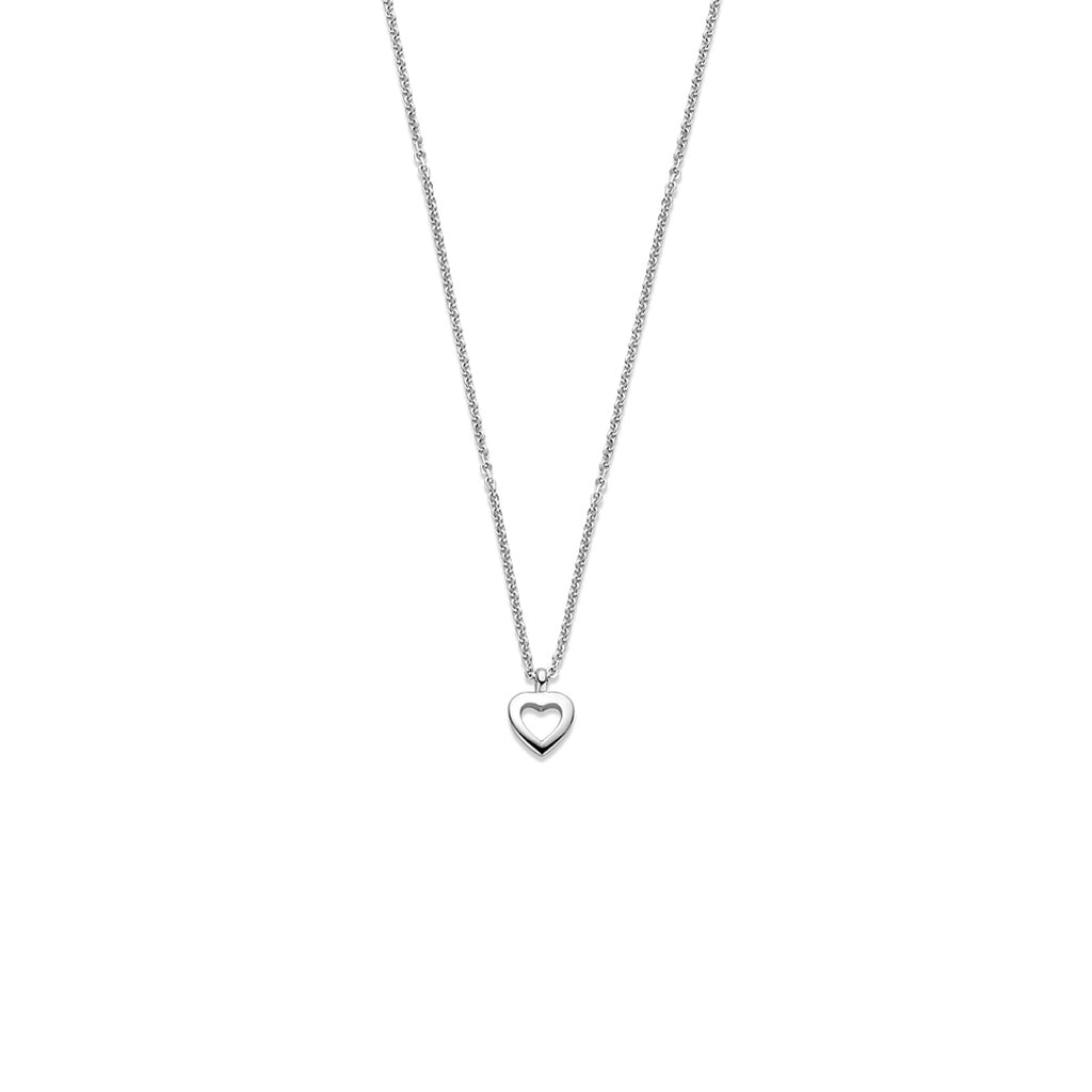 Ketting zilver met hartje – 41-43-45 cm