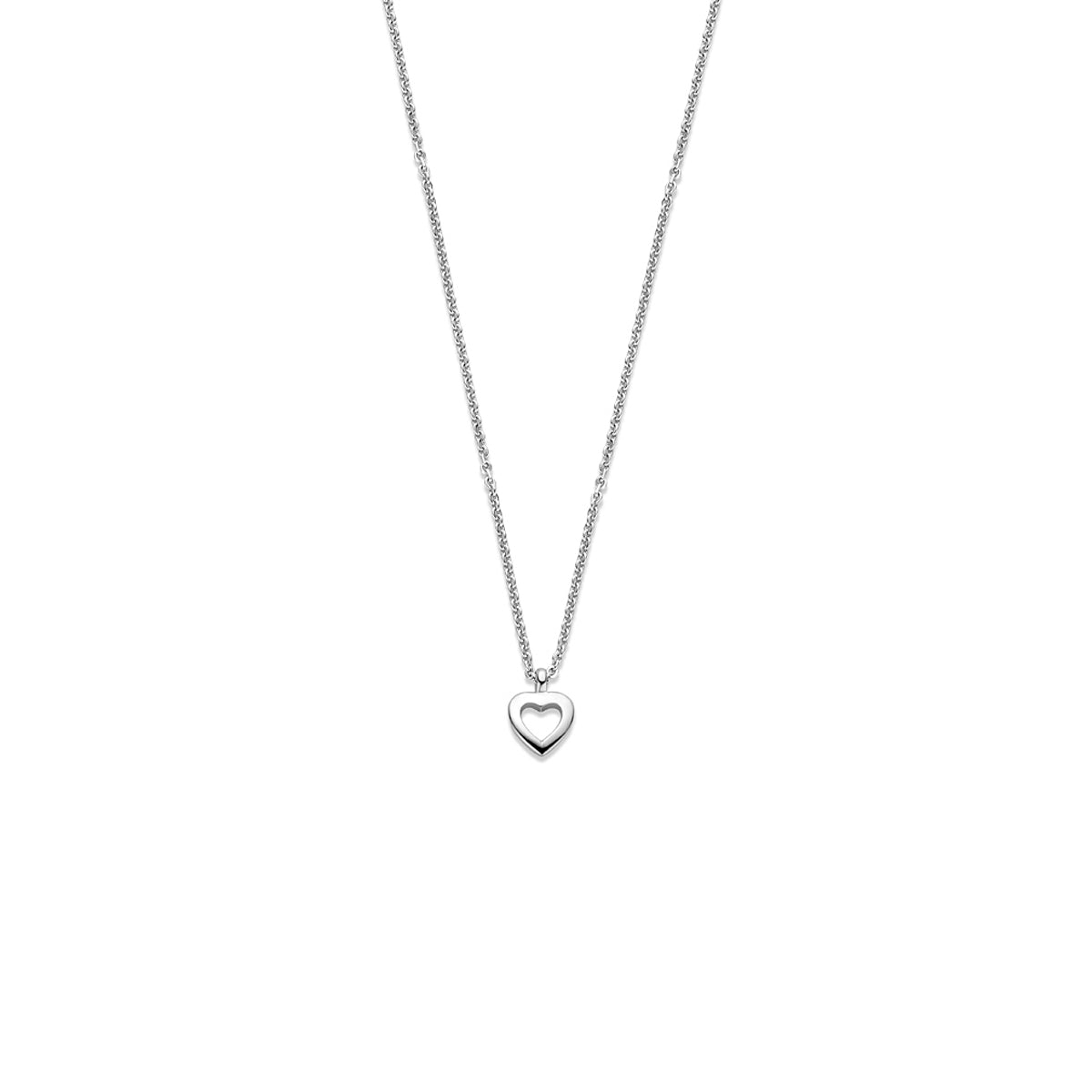 Ketting zilver met hartje – 41-43-45 cm